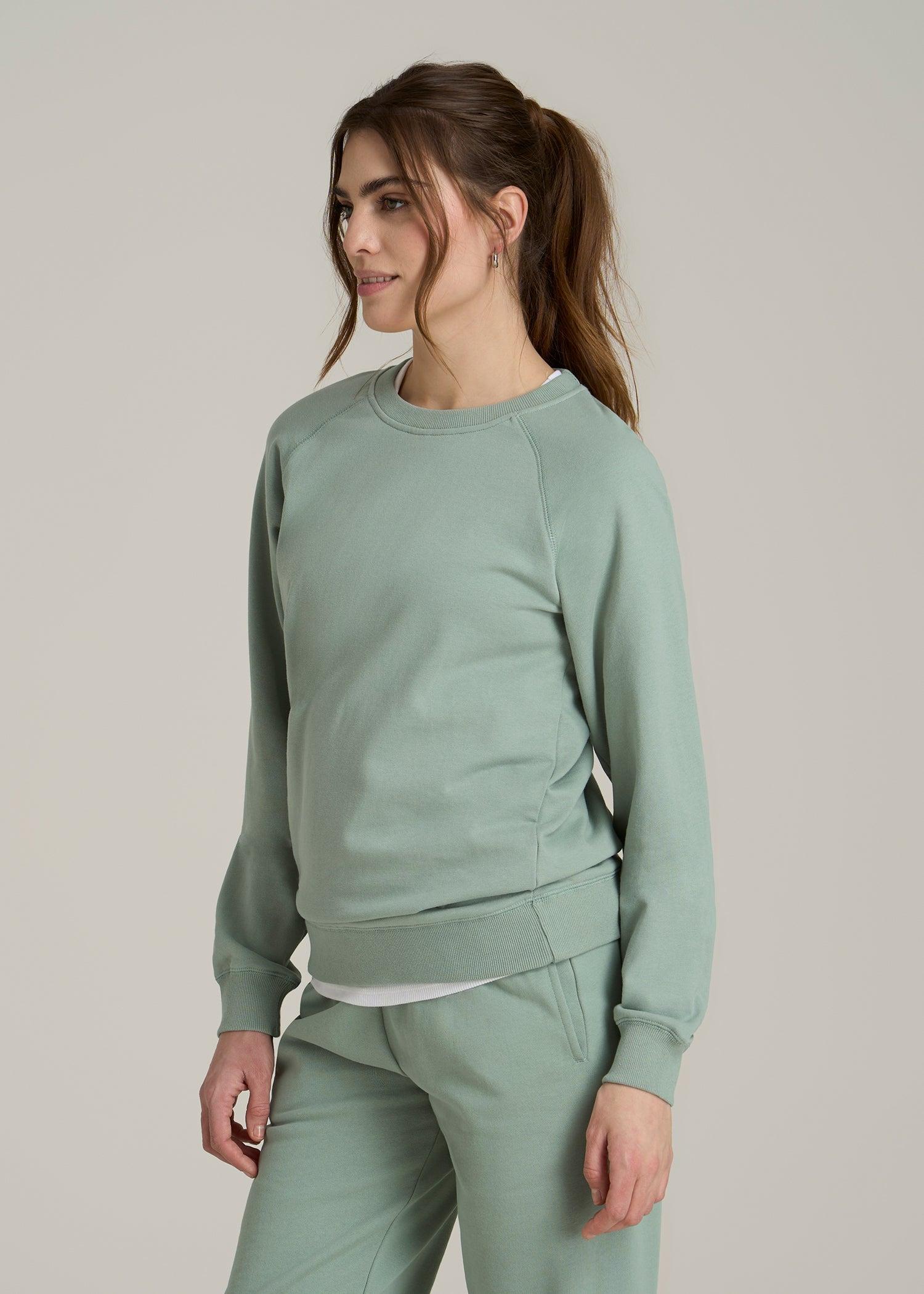 Wearever French Terry Crewneck Sweatshirt for Tall Women in Seagrass Female Product Image