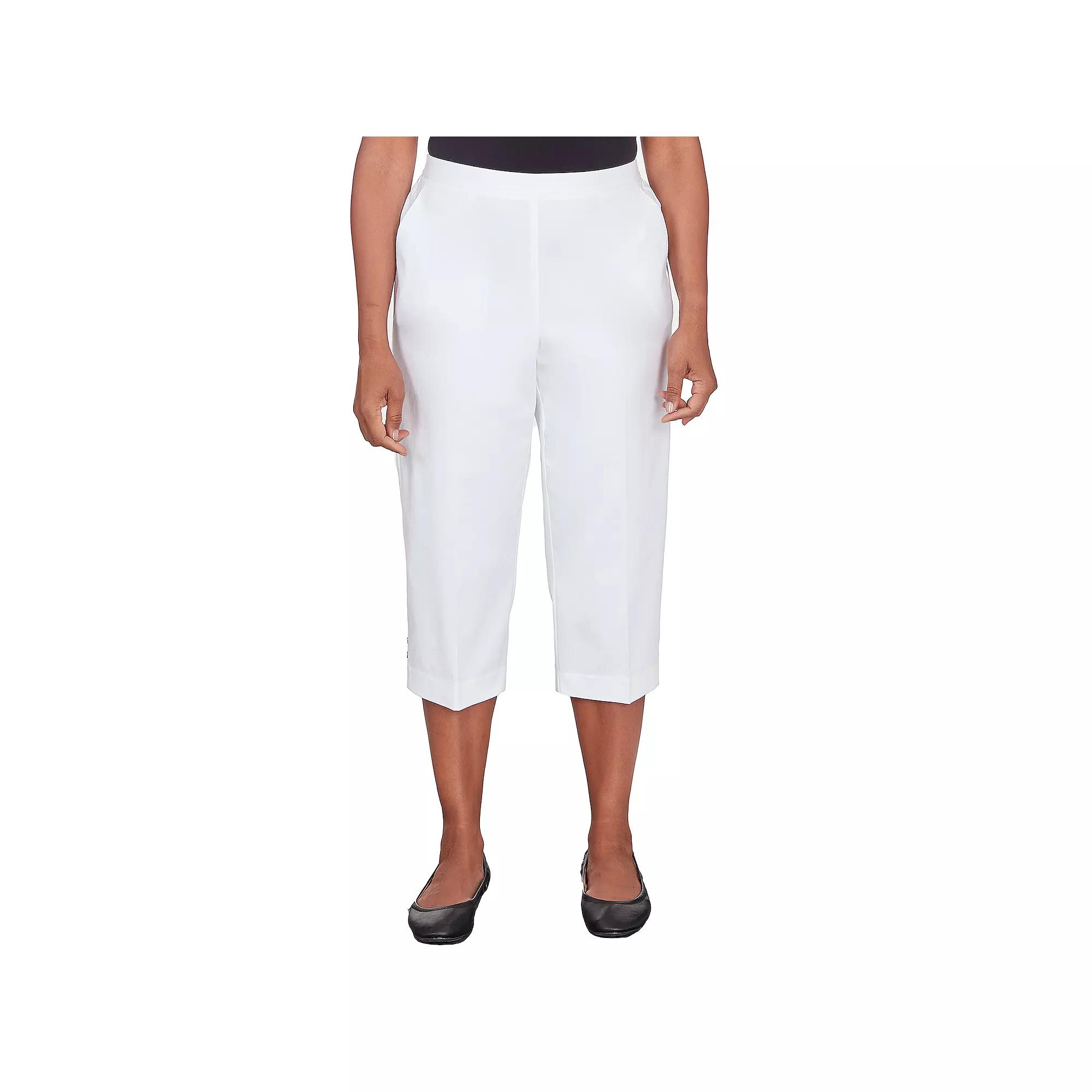 Women's Alfred Dunner Denim Twill Split Hem Capri Pants,  Product Image