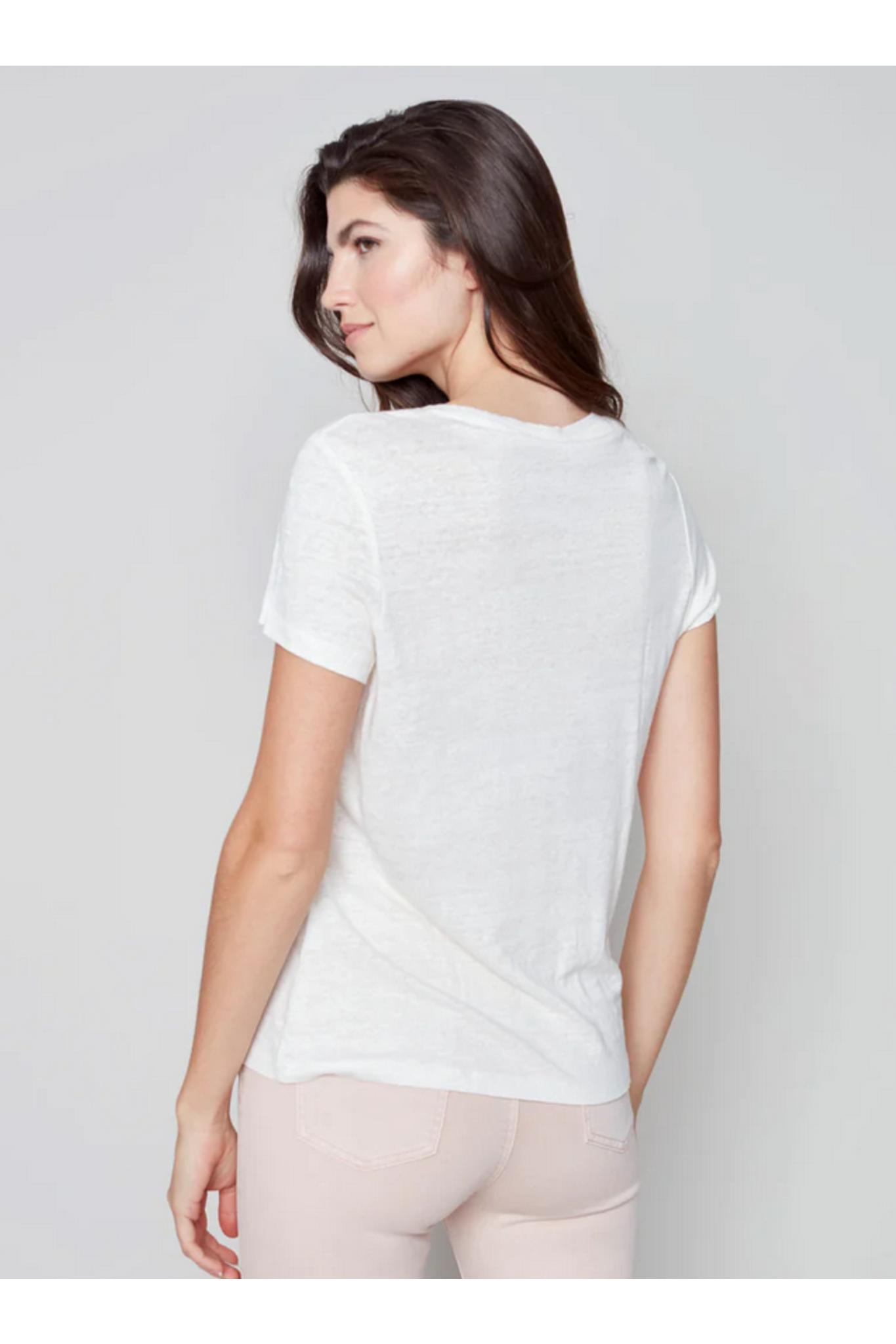 Linen v neck top Product Image