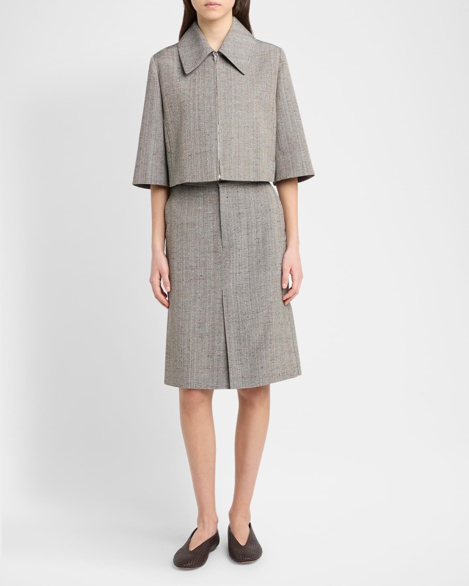 Micro Woven Nappa Leather Ballerina Flats Product Image