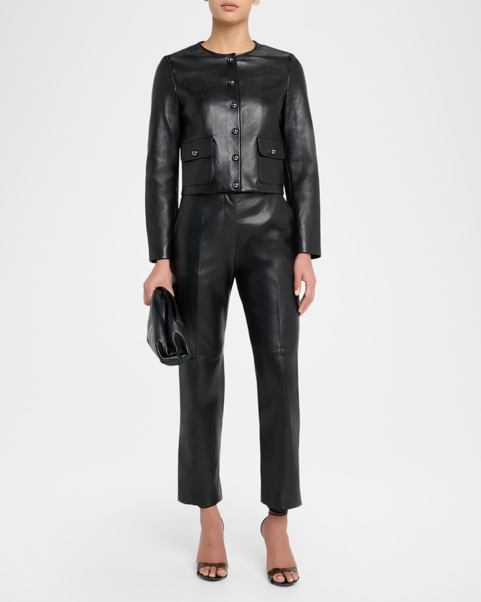 Straight-Leg Leather Pants Product Image