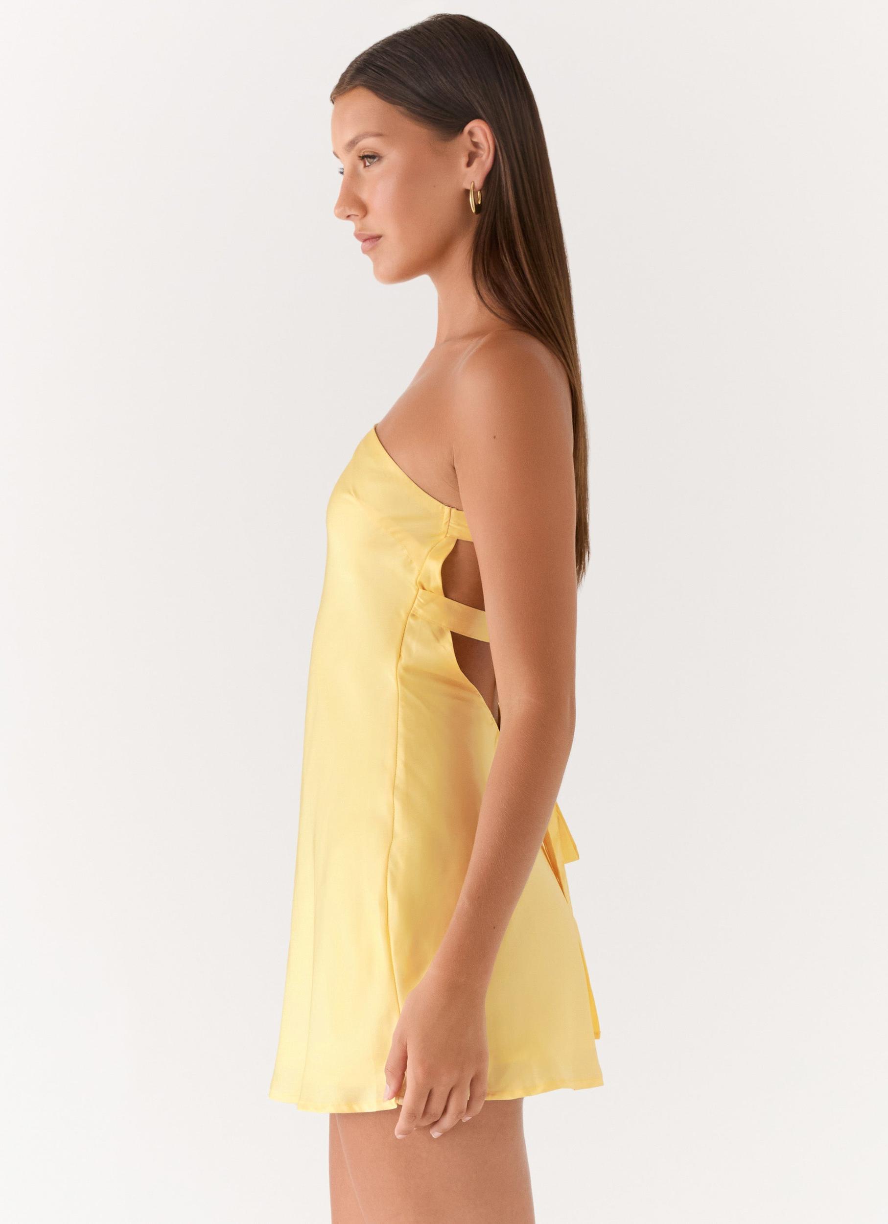 Lights Out Mini Dress - Yellow Product Image