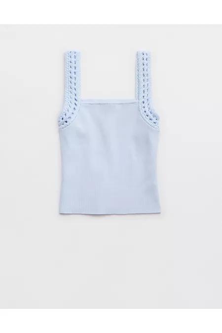 Aerie Crochet Sweater Tank Top Women's Product Image
