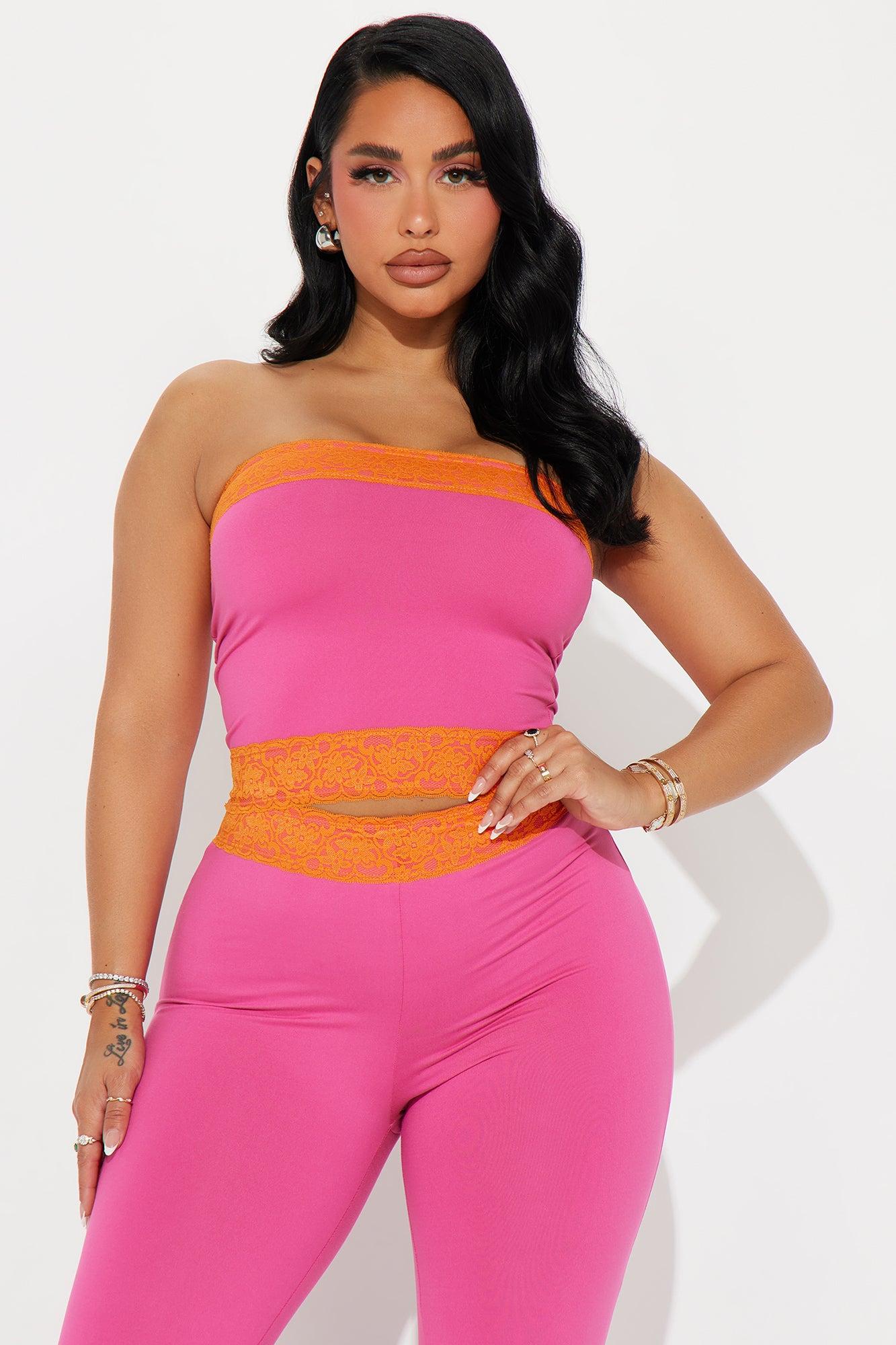 On An Errand Run Pant Set - Pink/combo Product Image