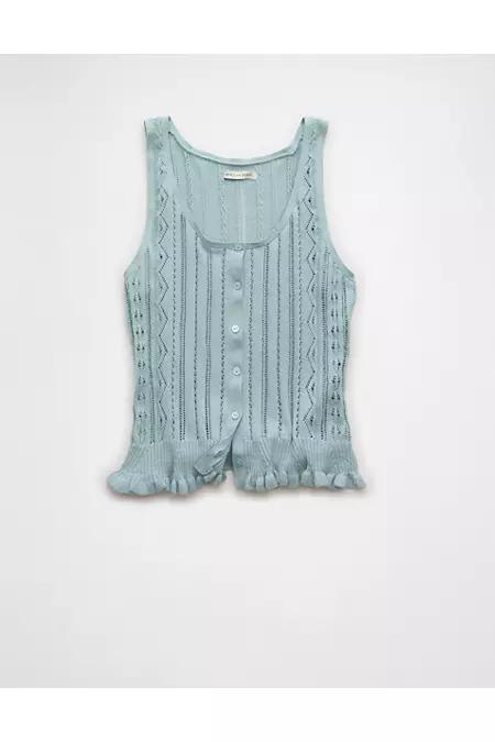 AE Pointelle Peplum Sweater Tank Top Women's Product Image