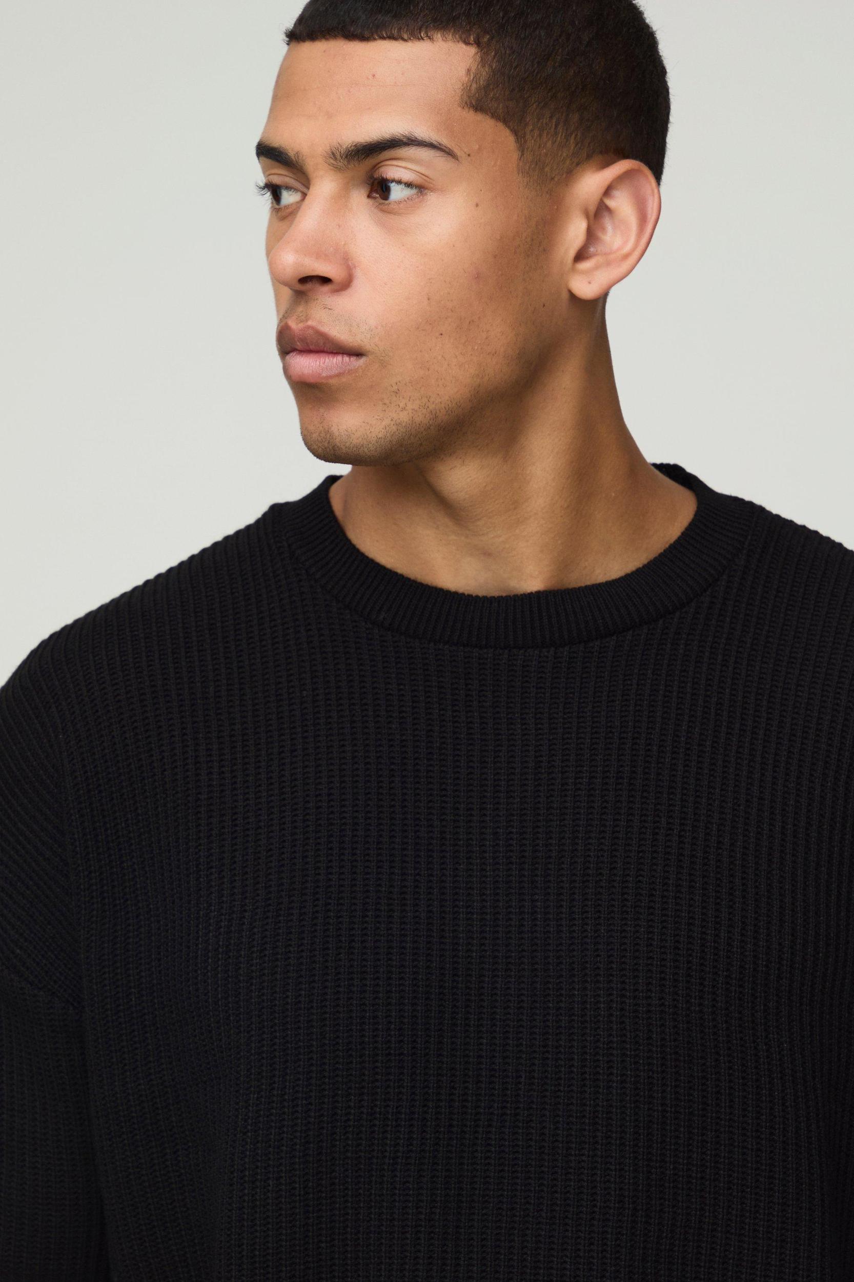 Boxy Fit Ribbed Knitted T-Shirt and Shorts Set | boohooMAN USA Product Image