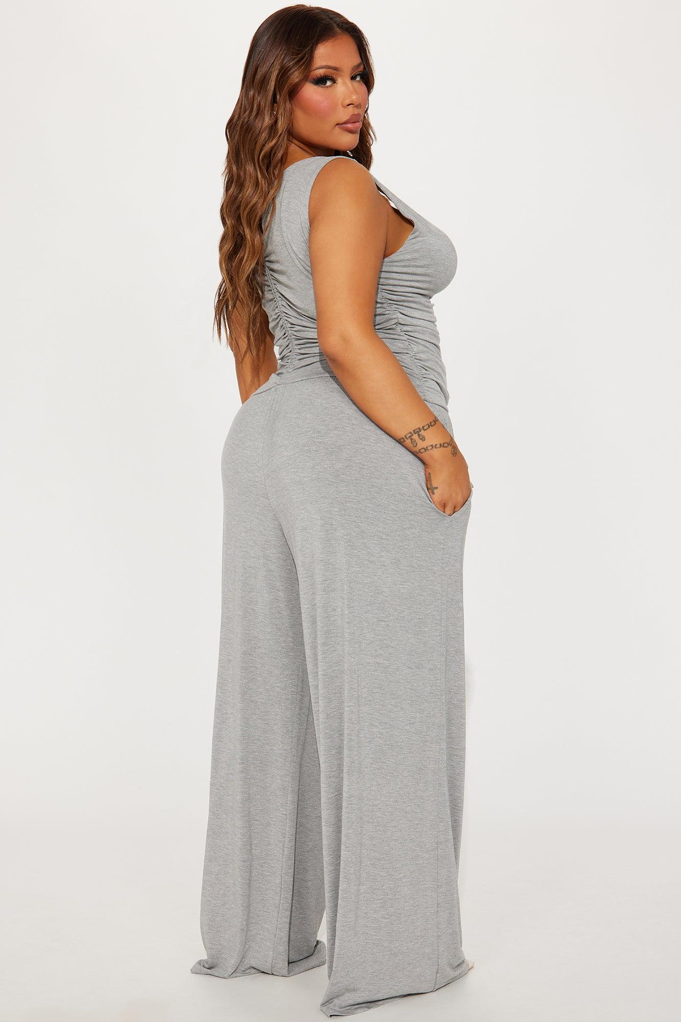 Flirtacious Ways Jumpsuit  - Heather Grey Product Image