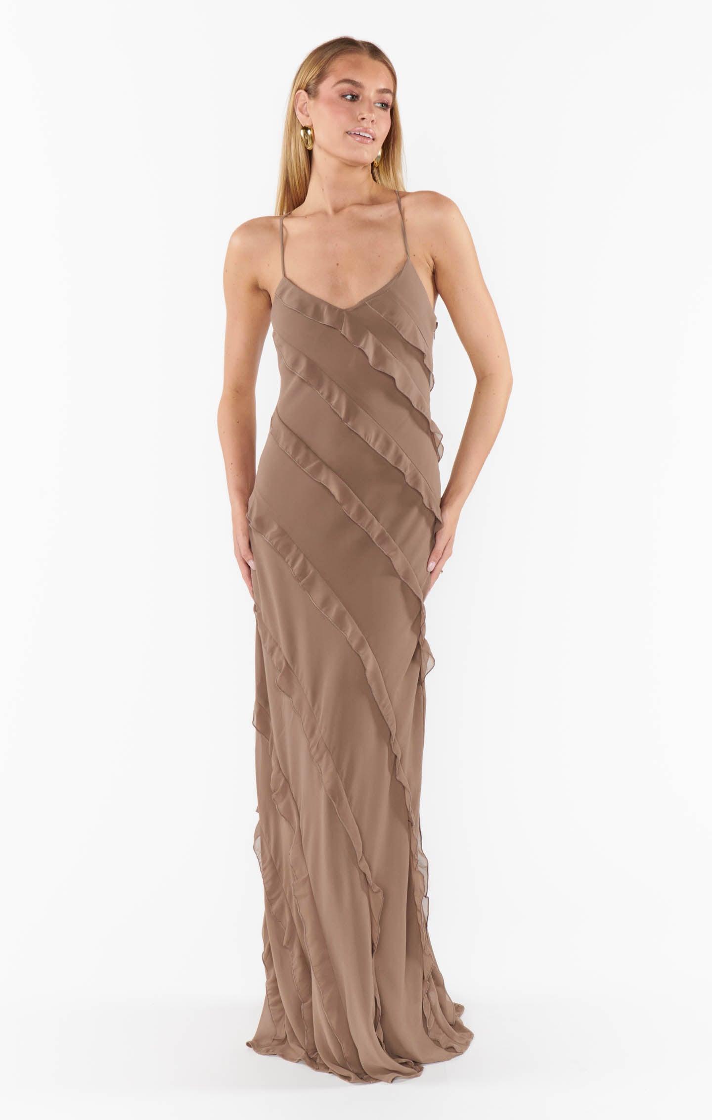 Romance Ruffle Dress ~ Dune Chiffon Product Image