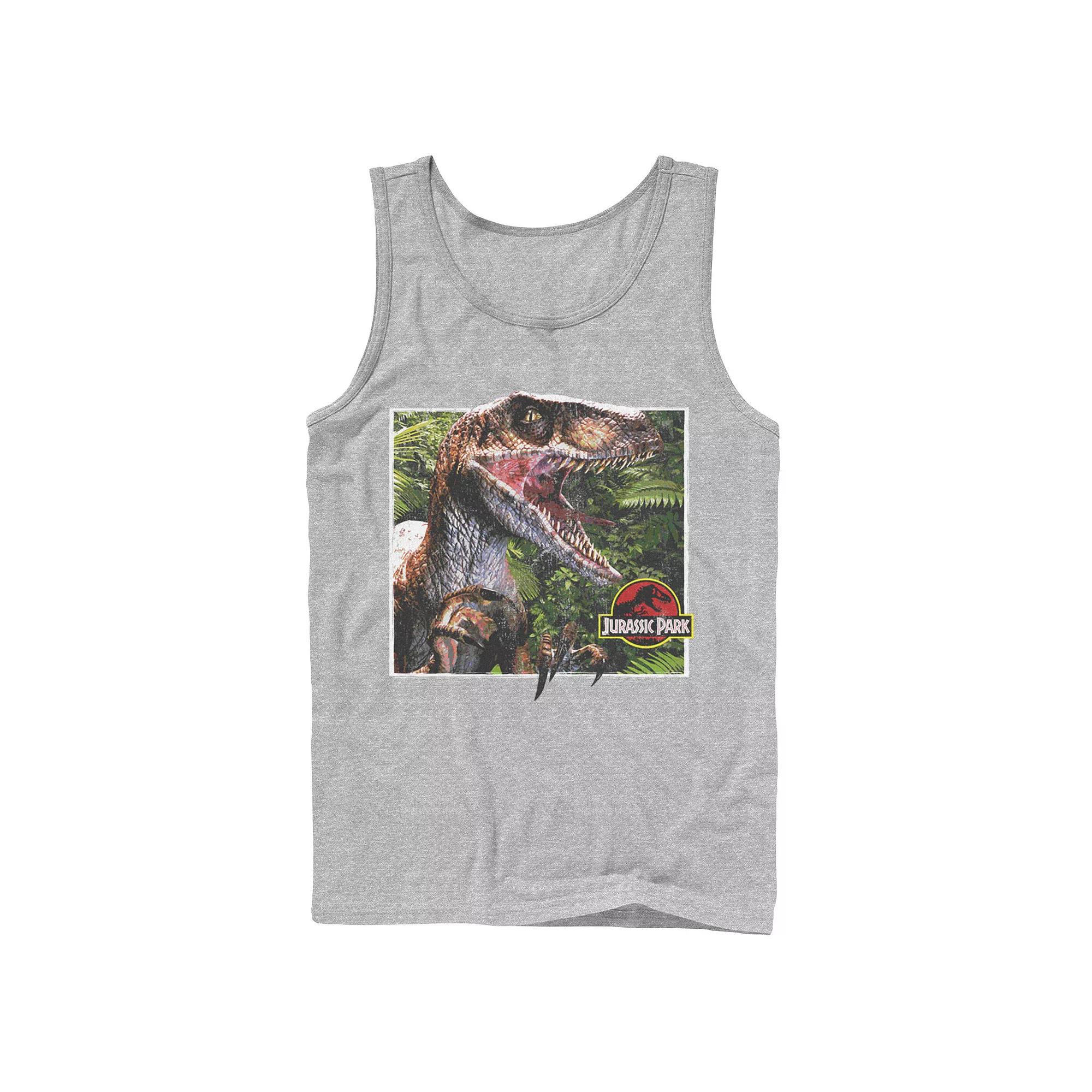 Men's Jurassic Park Raptor Coming Out Of Forest Tank Top,  Product Image