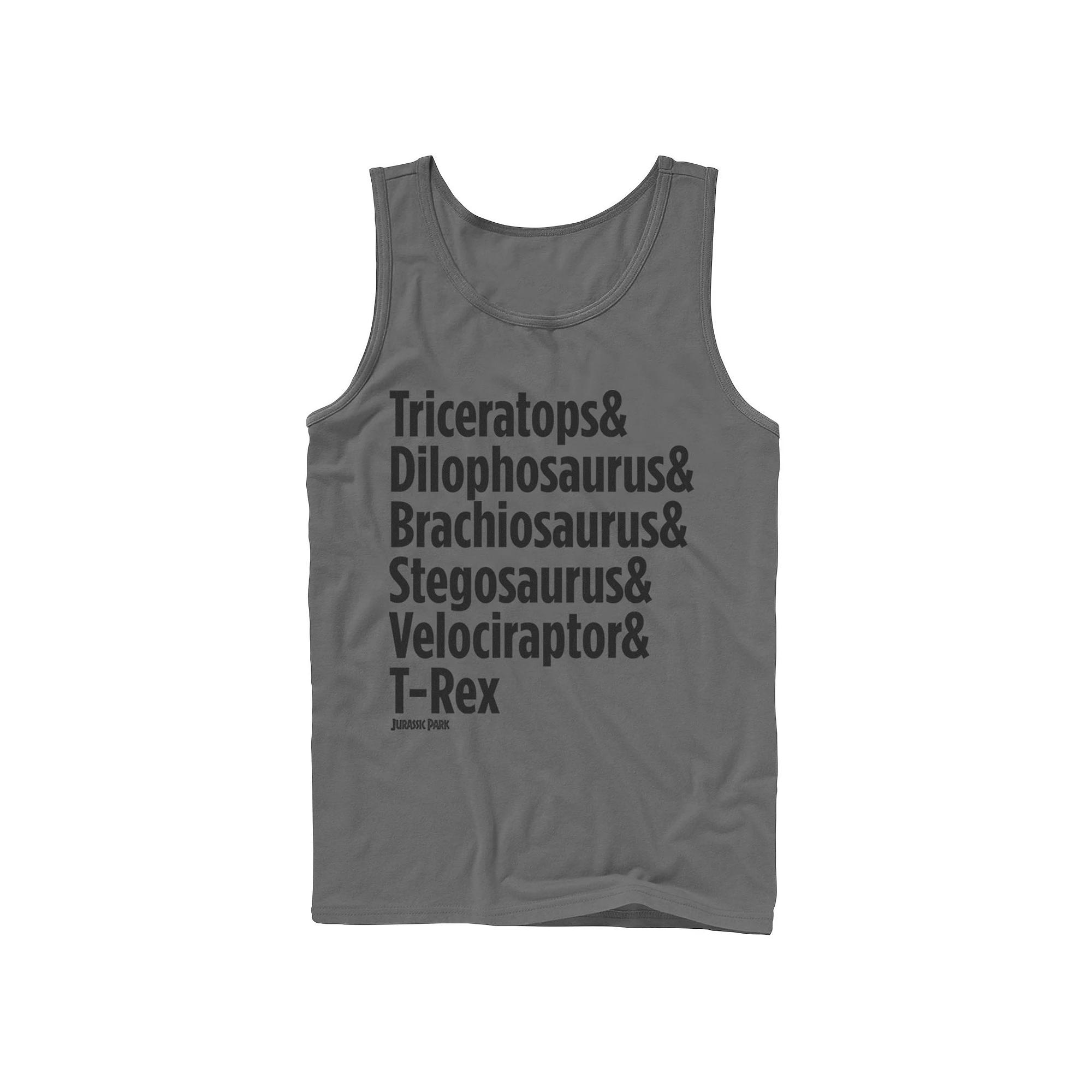Men's Jurassic Park Dinosaur Names Tank Top,  Product Image