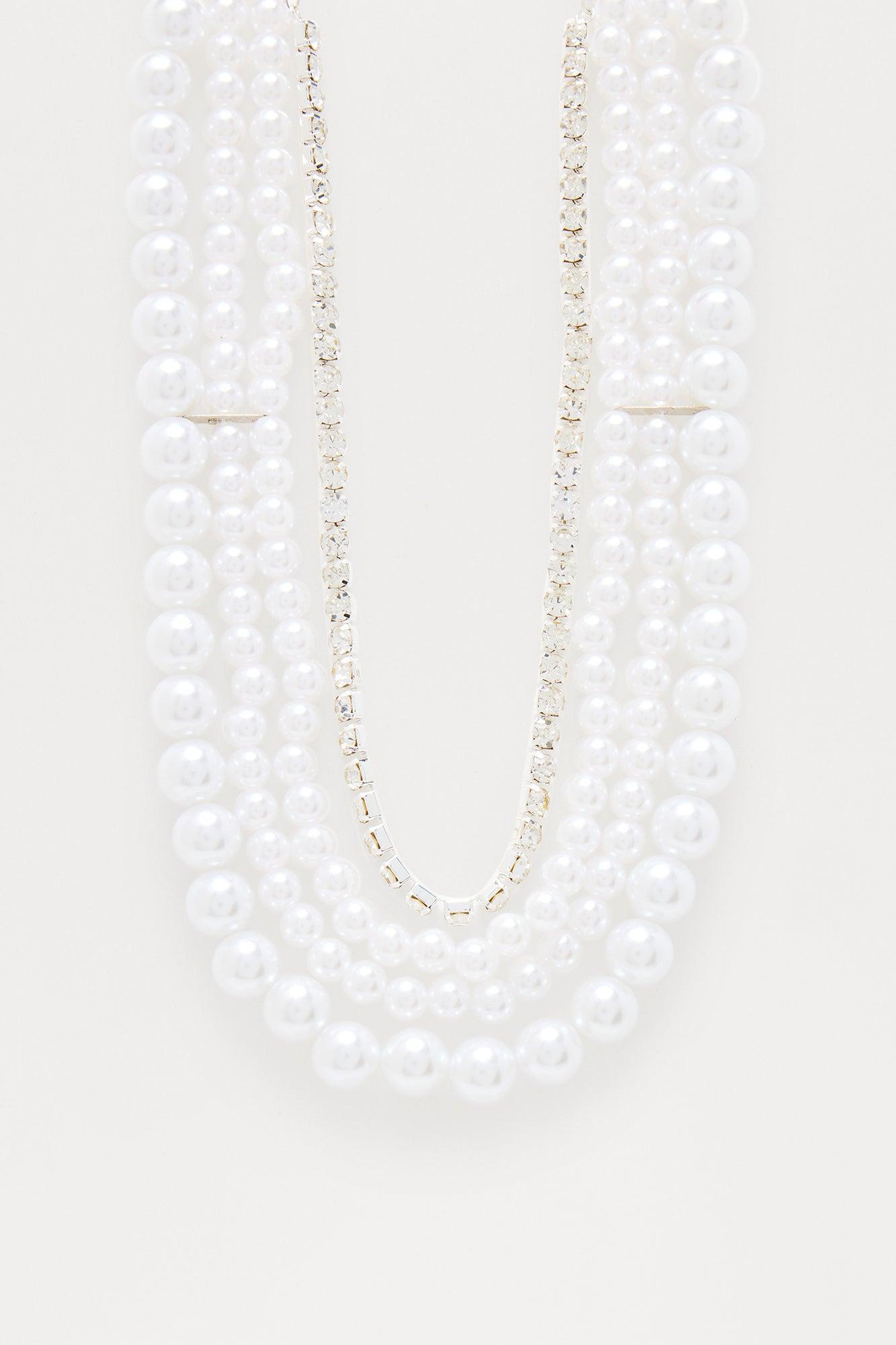 Perfectly Pearl Beaded Layered Necklace - Ivory/combo Female Product Image