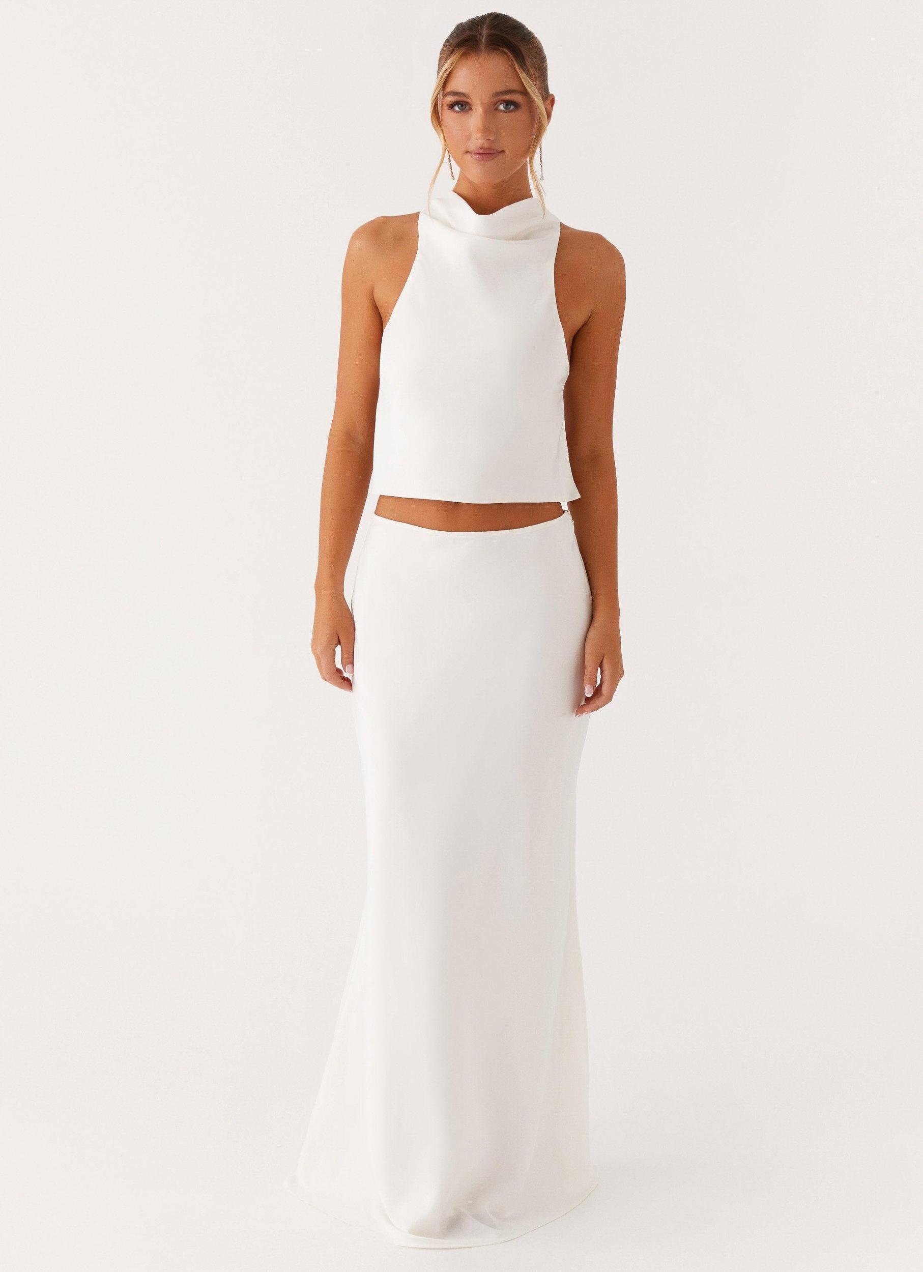 Brookie Satin Top - White Product Image