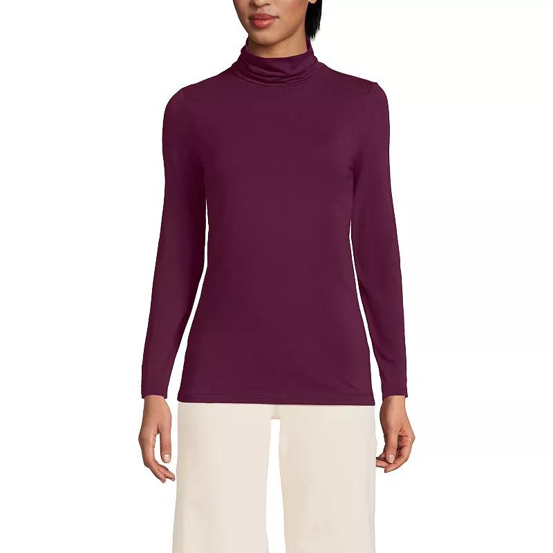 Women's Lands' End Lightweight Fitted Turtleneck,  Product Image