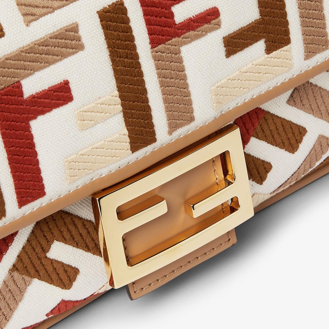 BaguetteCanvas bag with multicolor FF embroidery Product Image