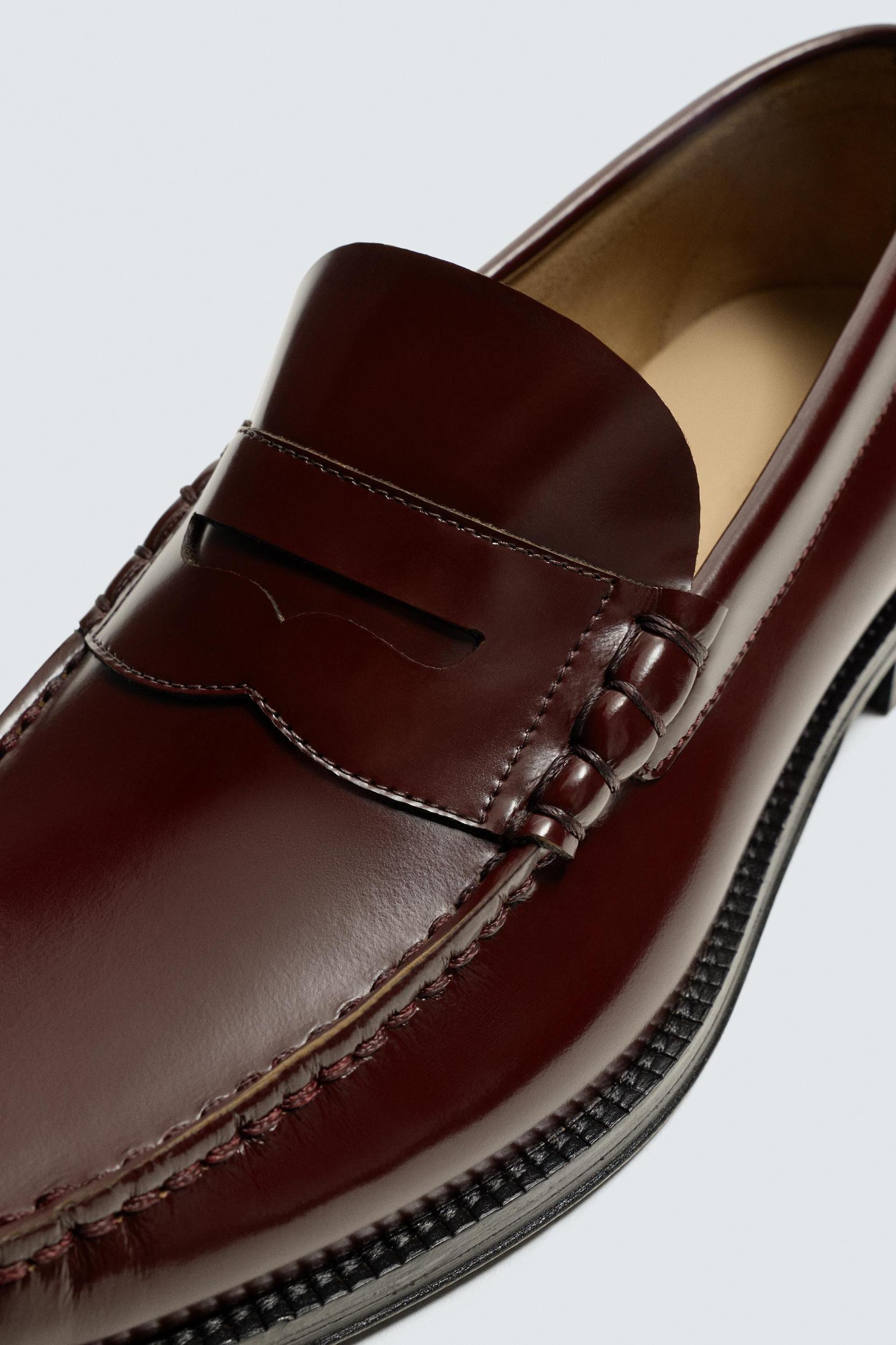 LEATHER PENNY LOAFERS Product Image