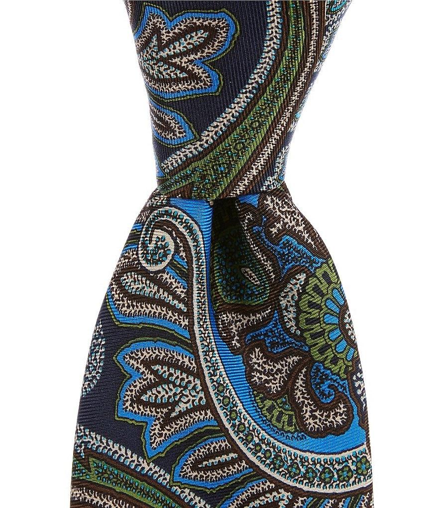 Cremieux Oversized Paisley Print 3 1/4#double; Woven Silk Tie Product Image
