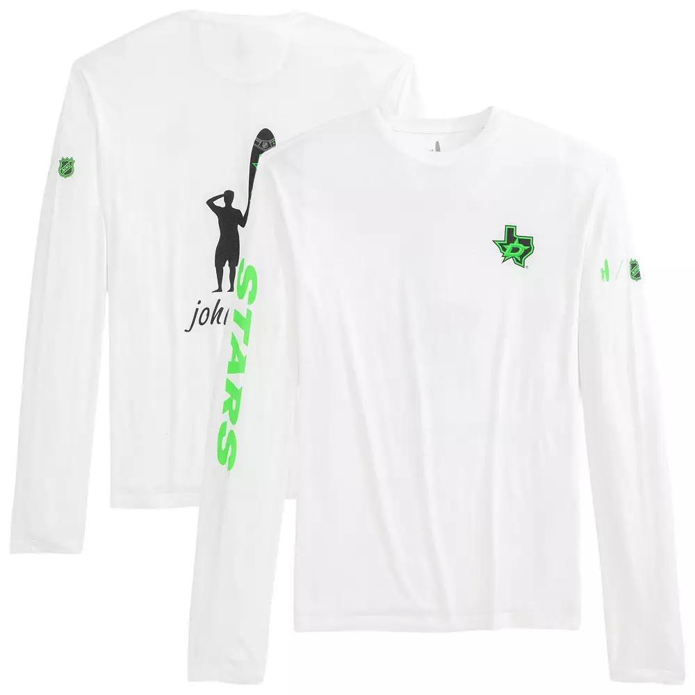 Men's johnnie-O White Dallas Stars Adam Long Sleeve T-Shirt,  Product Image