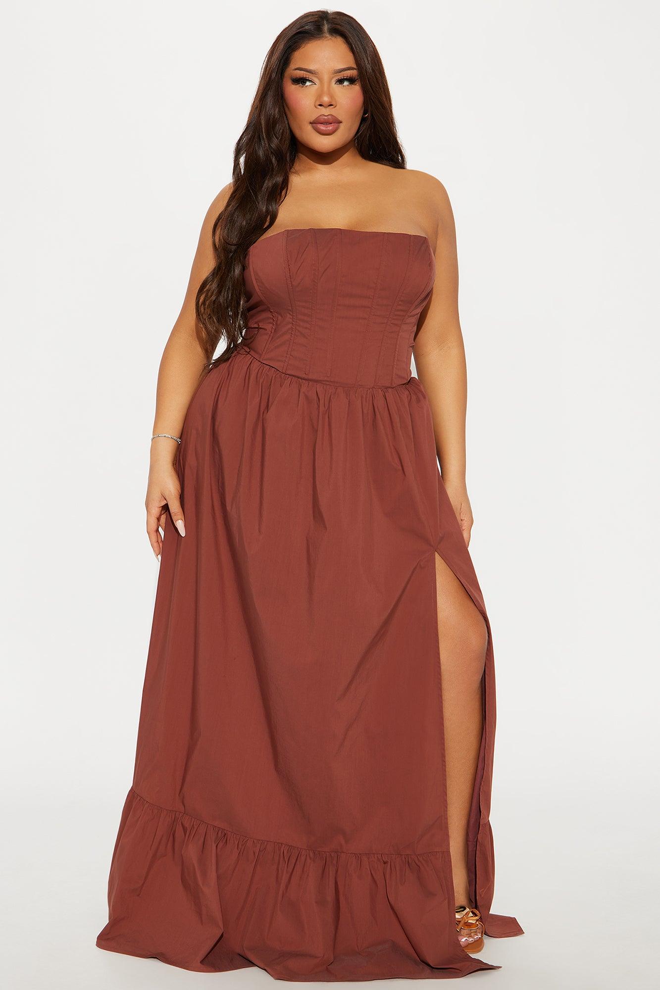 Jolene Poplin Maxi Dress - Chocolate Product Image