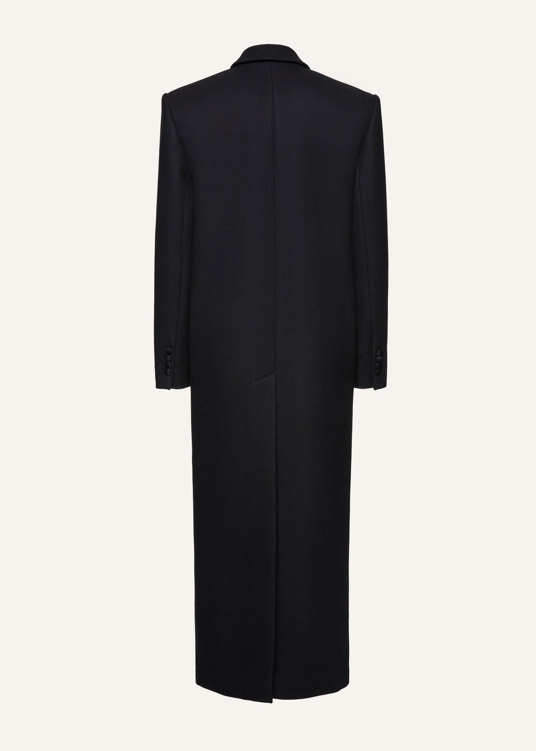 Long classic wool coat in black Product Image