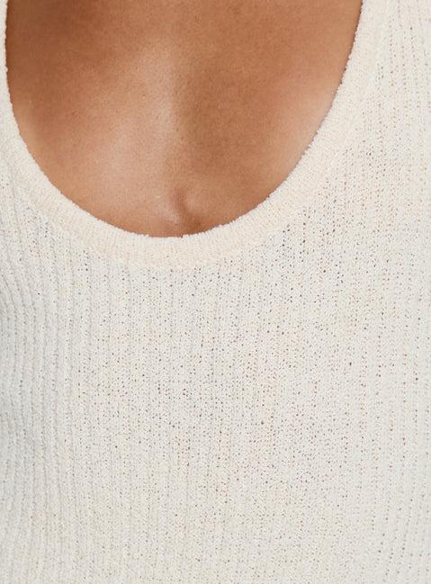 Imirisa Scoop Knit Maxi Dress Cream Product Image