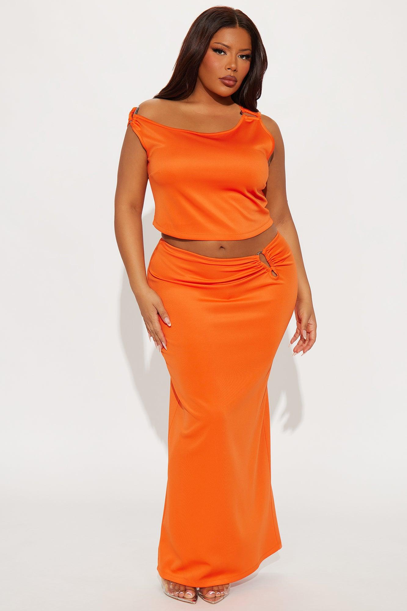 Iconic Rhythm Maxi Skirt Set - Orange Product Image