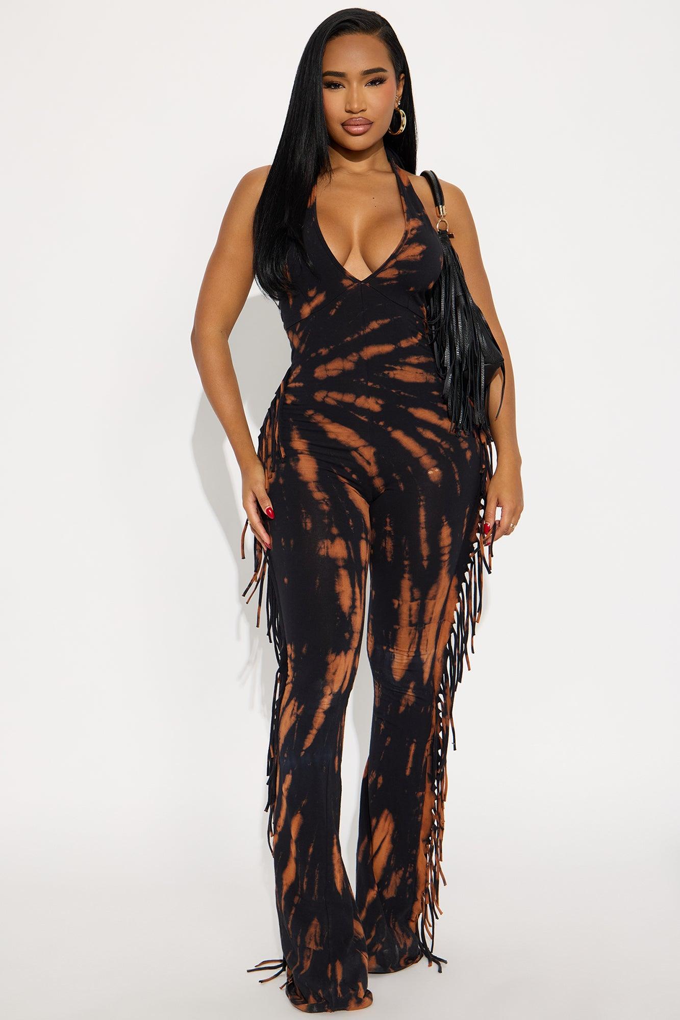 Teresa Halter Tie Dye Jumpsuit - Black/combo Female Product Image