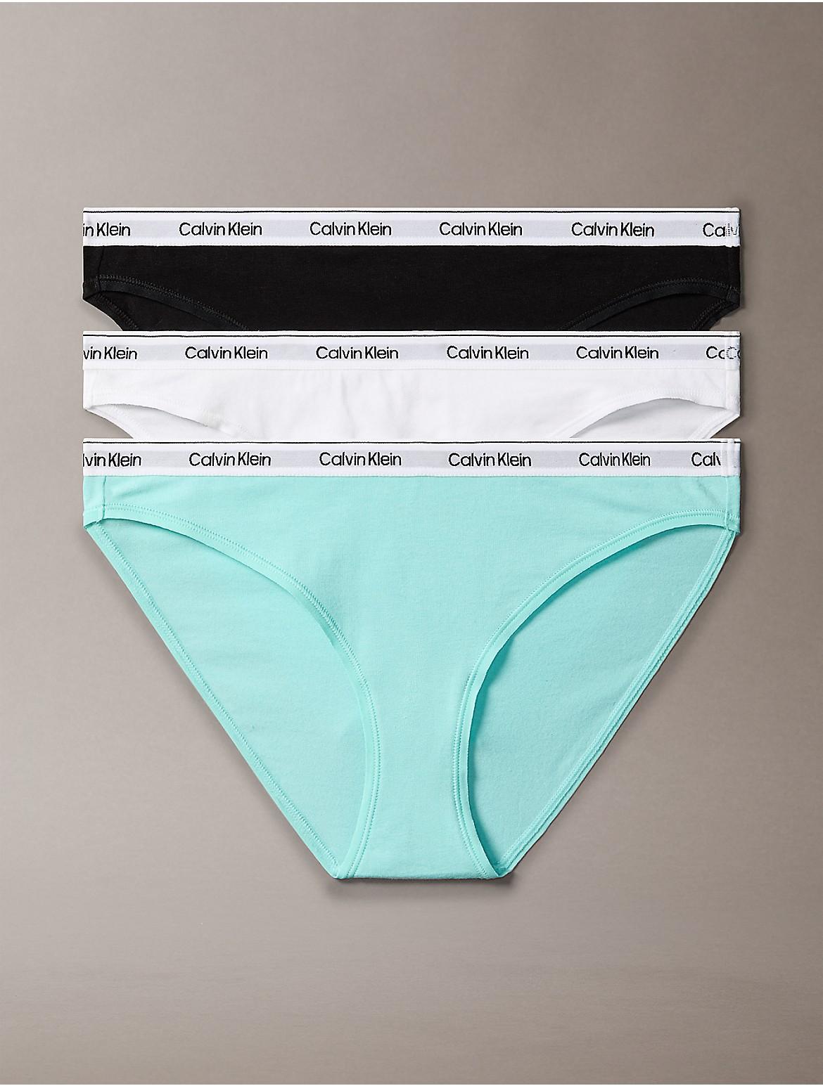Calvin Klein Womens Modern Logo 3-Pack Bikini - Blue Product Image