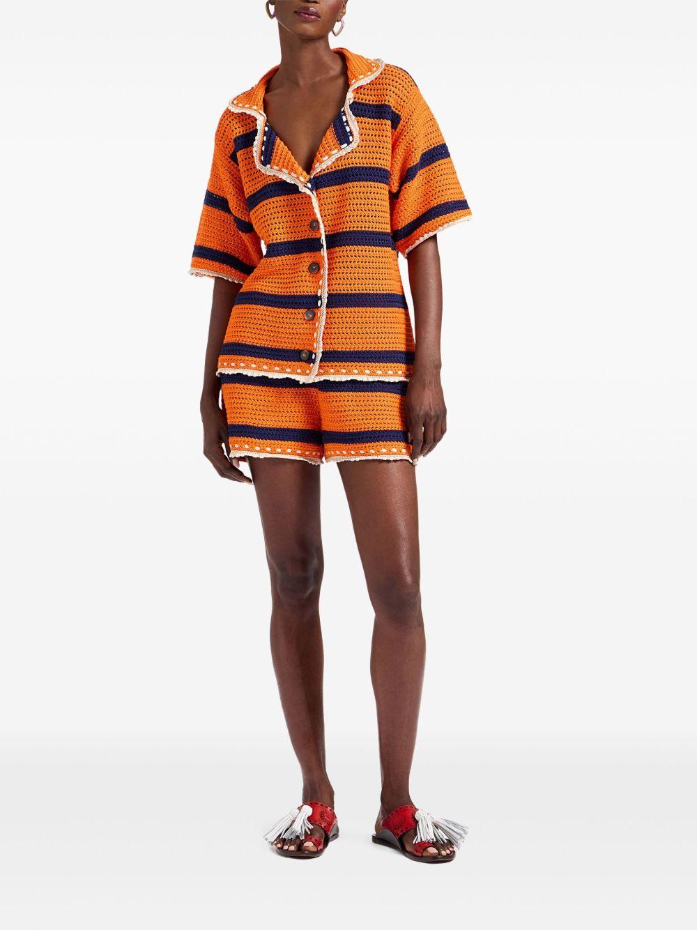 striped crochet shorts Product Image