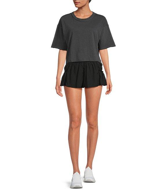 Free People FP Movement Crew Neck Short Sleeve Inspire Oversized Boxy Cropped Shirt Product Image
