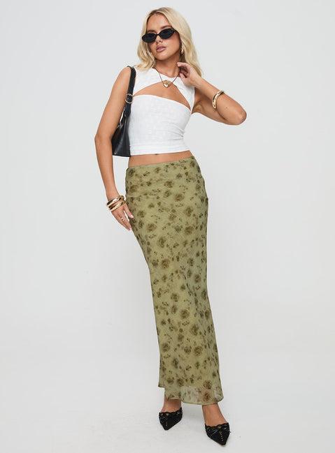 Piazia Maxi Skirt Green Product Image