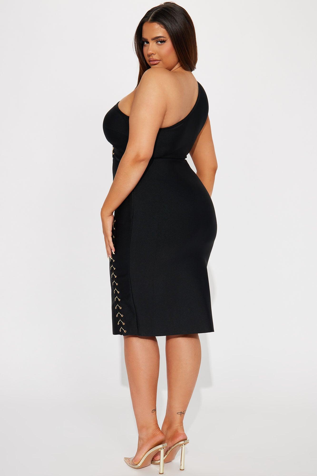 Ambitious Bandage Midi Dress - Black Product Image