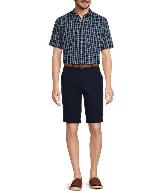 Gold Label Roundtree & Yorke Slim Fit Non-Iron Short Sleeve Medium Plaid Pattern Sport Shirt Product Image