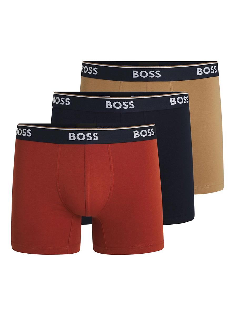 Mens Three-Pack of Stretch-Cotton Boxer Briefs Product Image