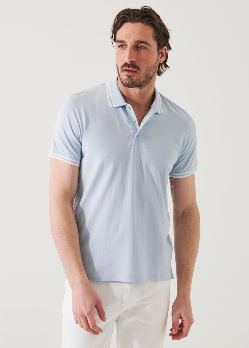 Patrick Assaraf Iconic Tipped Buttoned Polo Product Image