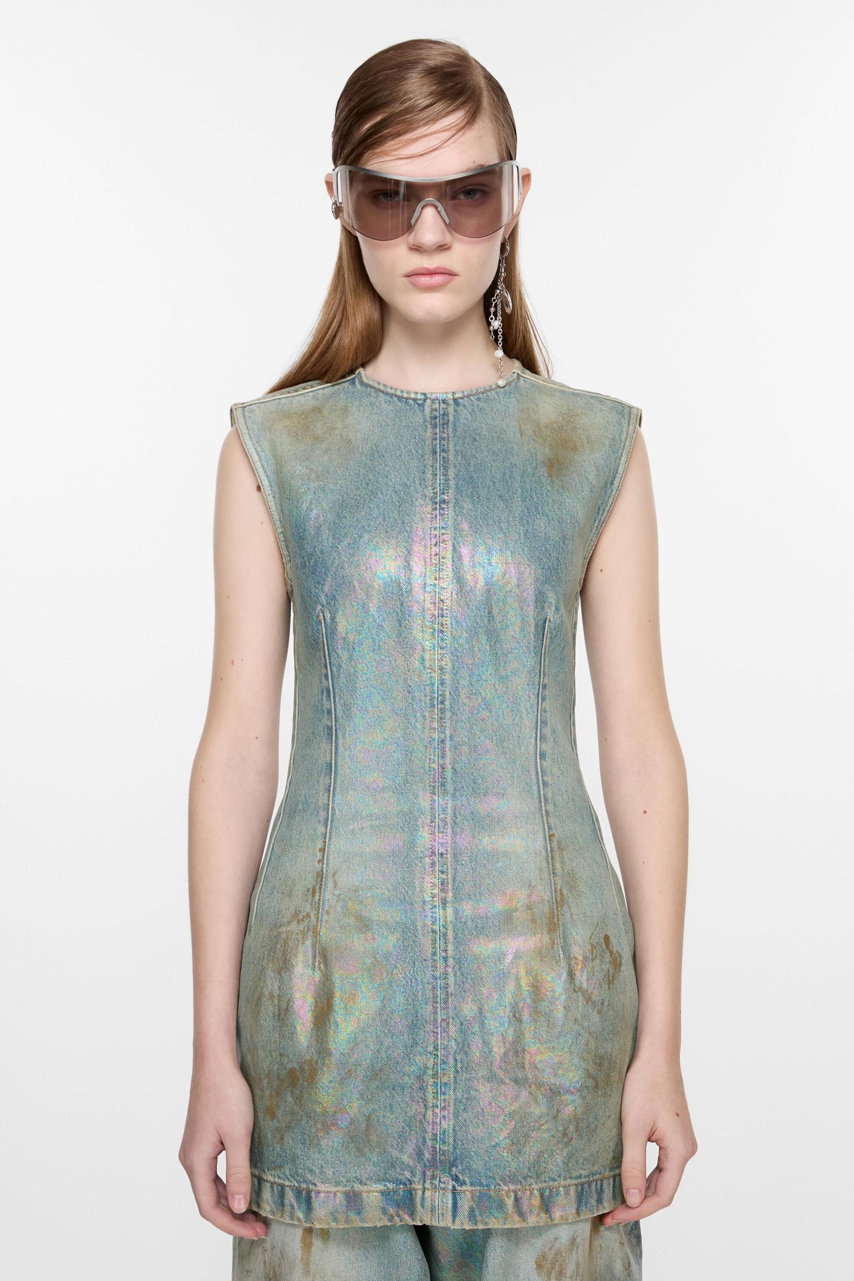 Coated denim dress Product Image