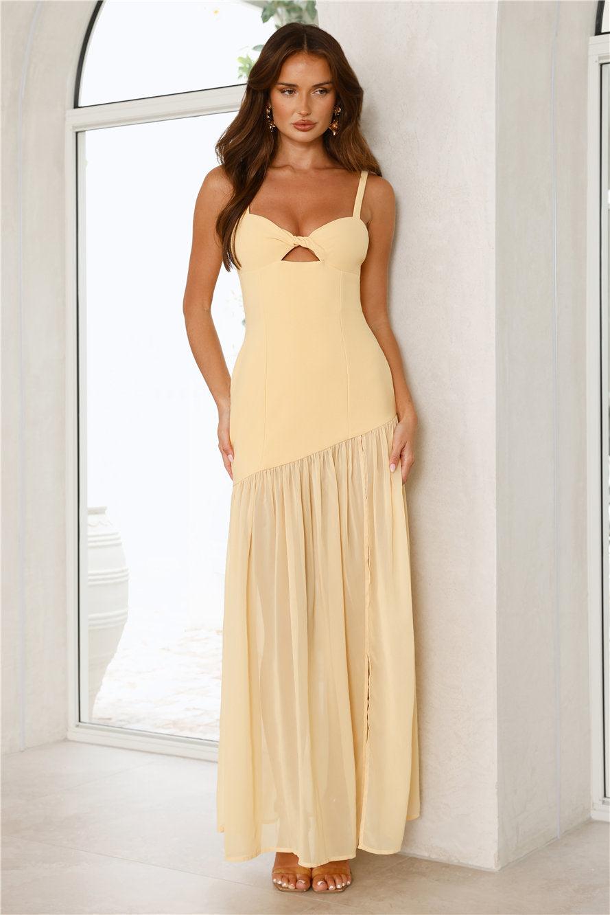 Formal Fabulousness Maxi Dress Yellow Product Image