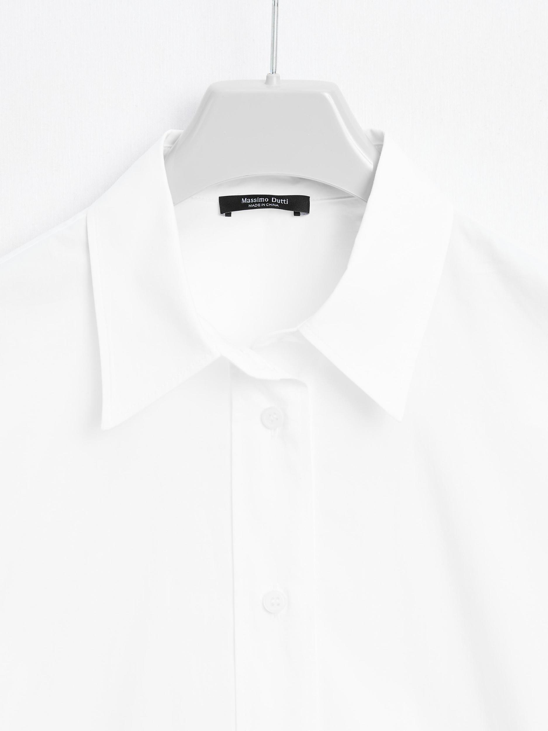 Long 100% cotton poplin shirt Product Image