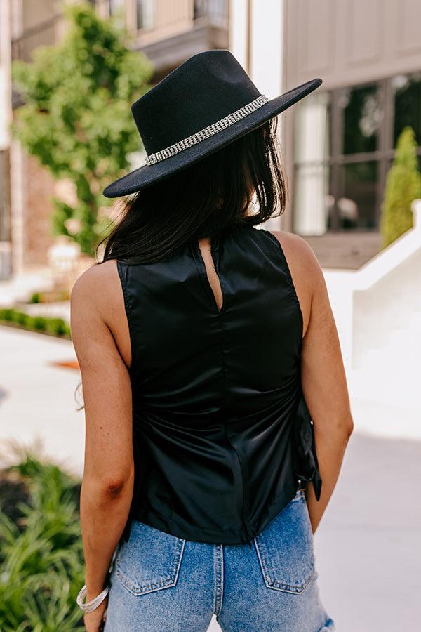 Renegade Ruched Satin Top In Black Product Image