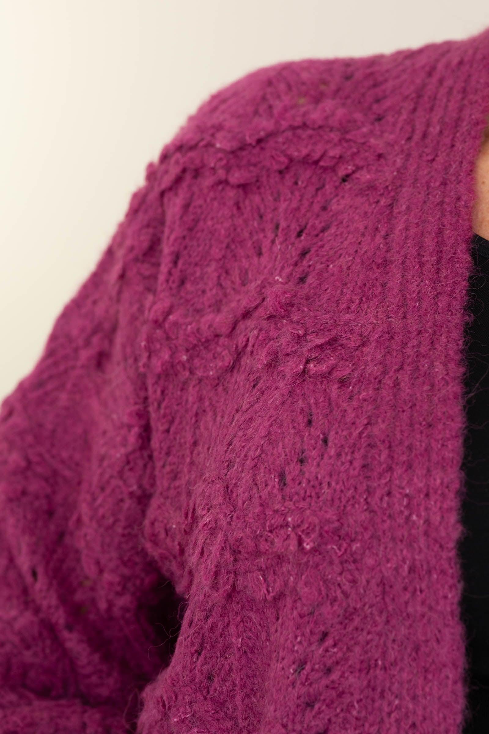 Textured Knit Chunky Cardigans Product Image