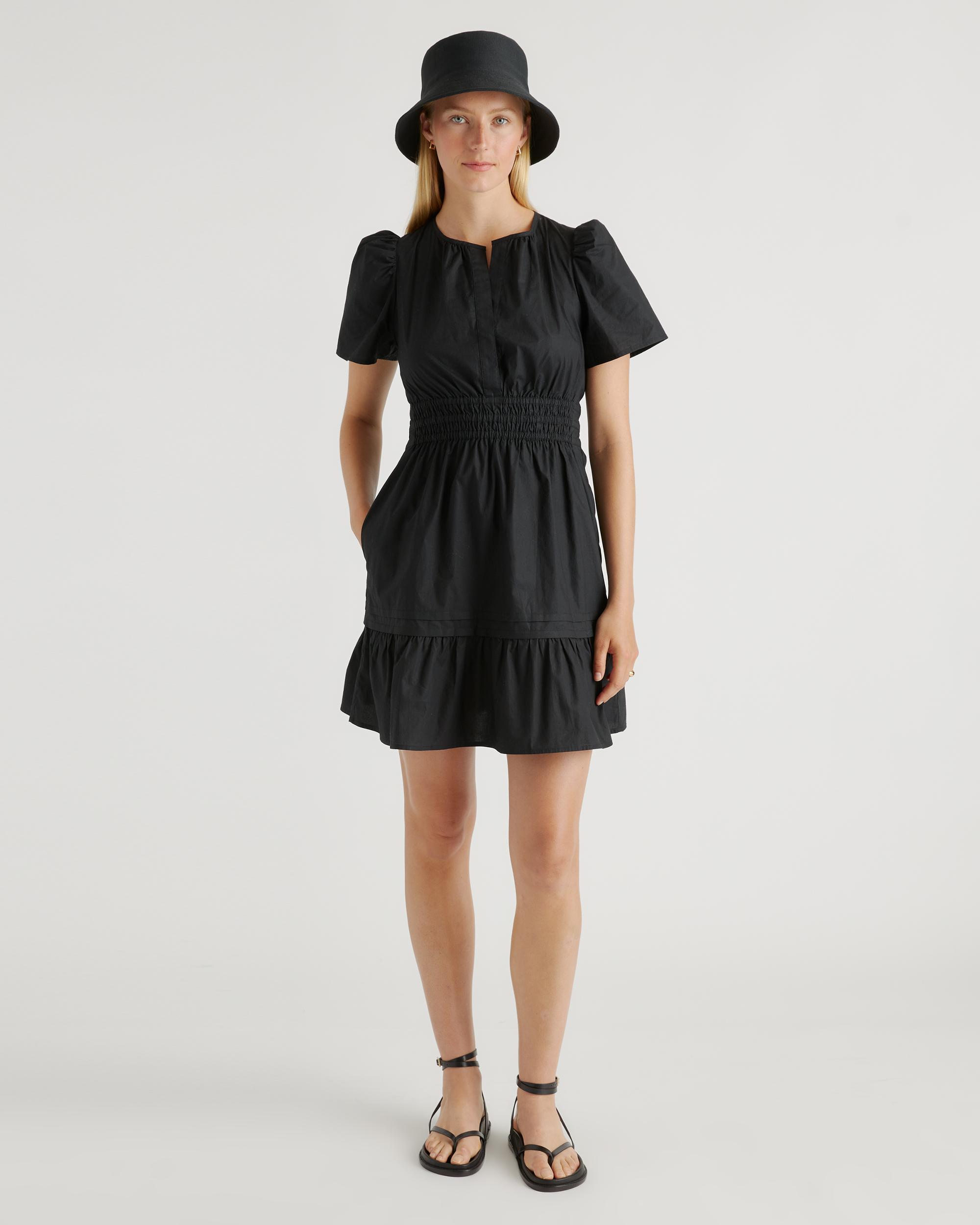 Quince | Women's Poplin Tiered Mini Dress Size XS, Organic Cotton Product Image