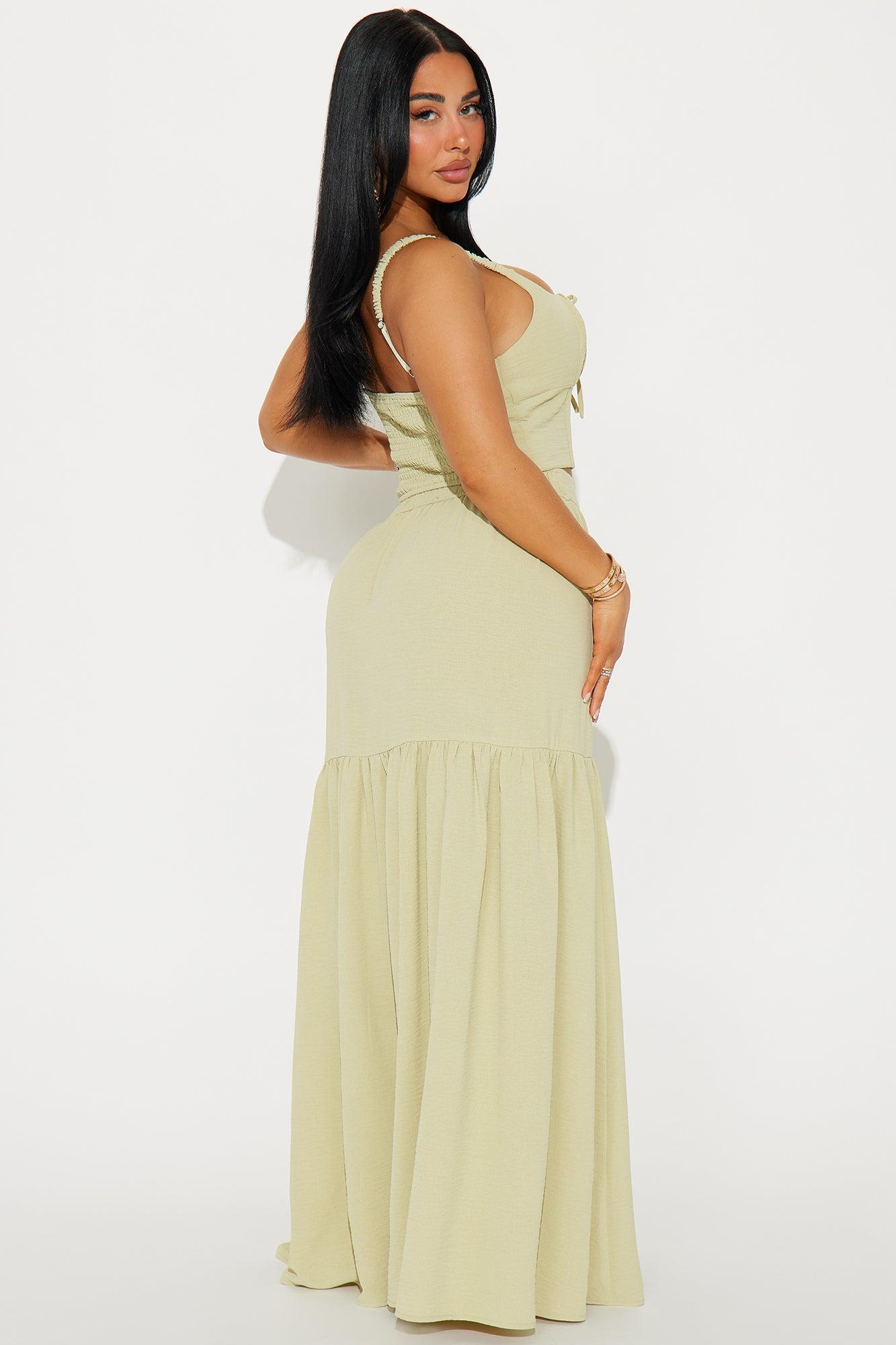 Country Belle Maxi Skirt Set - Sage Product Image