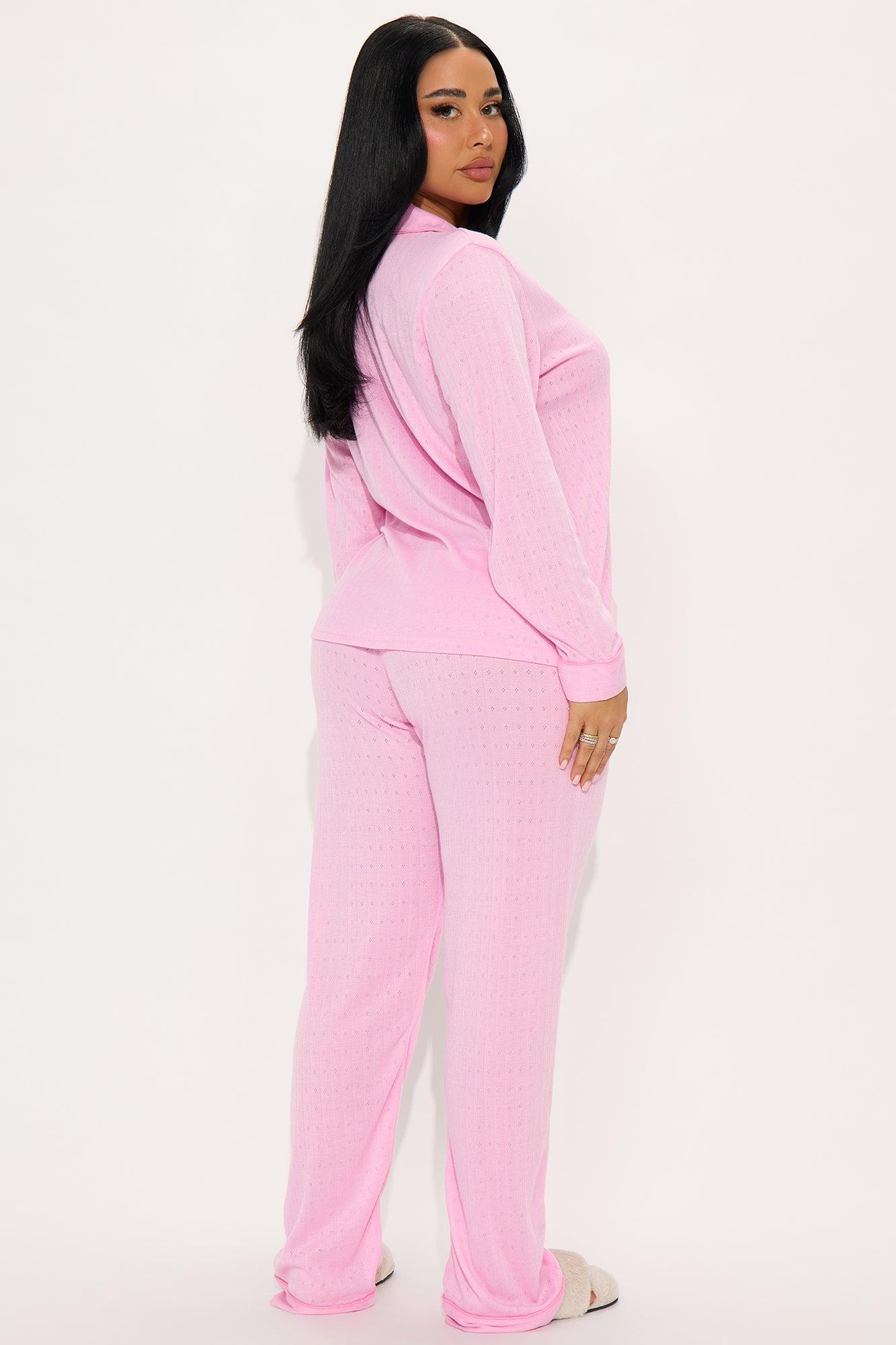 Sittin' Pretty Pointelle PJ Pant Set - Pink Product Image