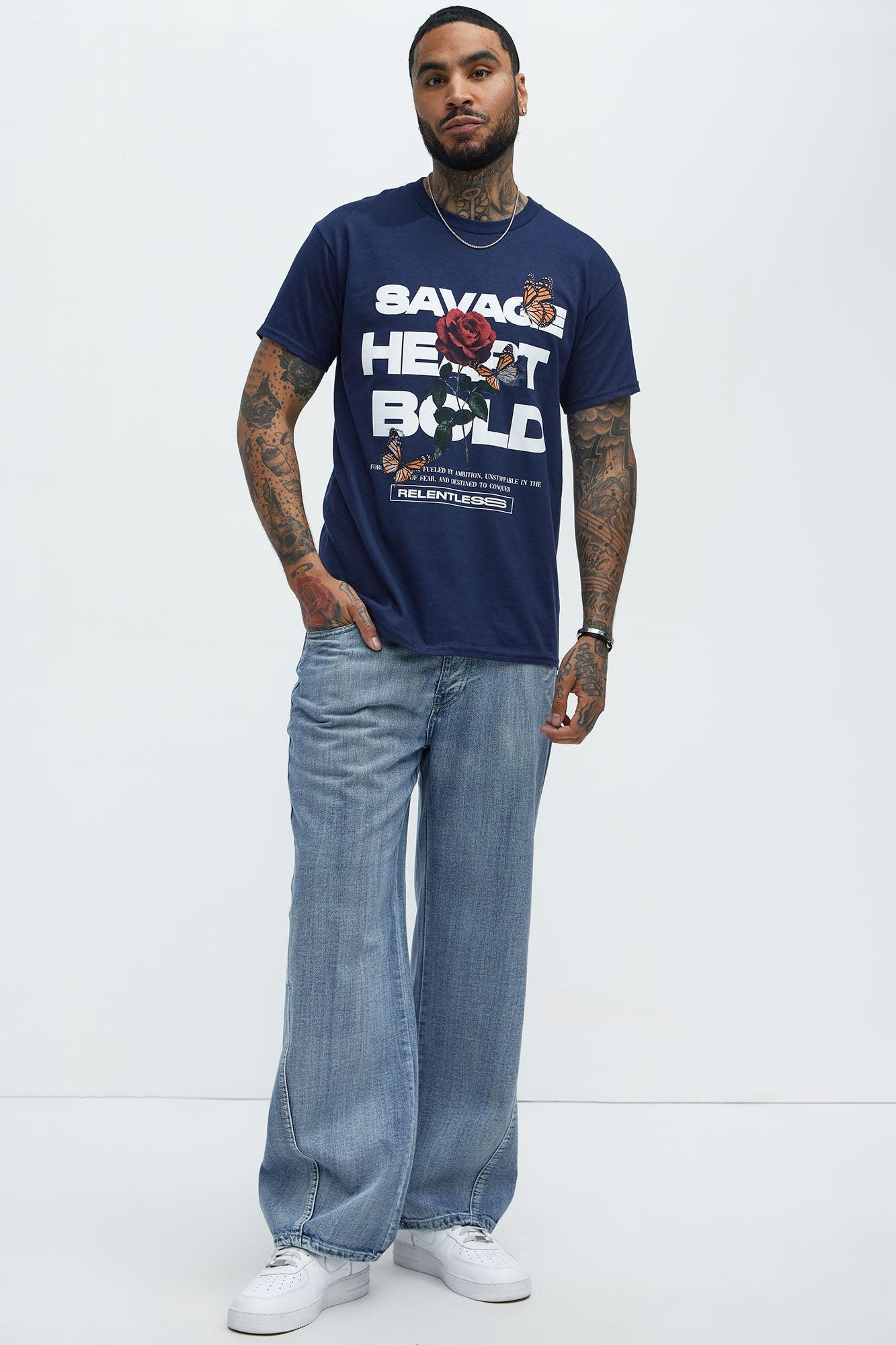 Savage Heart Bold Short Sleeve Tee - Navy Product Image