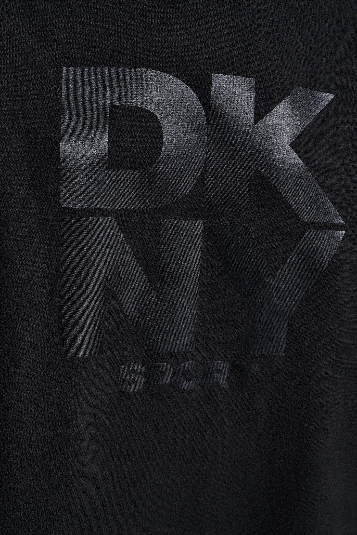 STACKED SATIN LOGO HIGH LOW TUNIC HOODIE Product Image