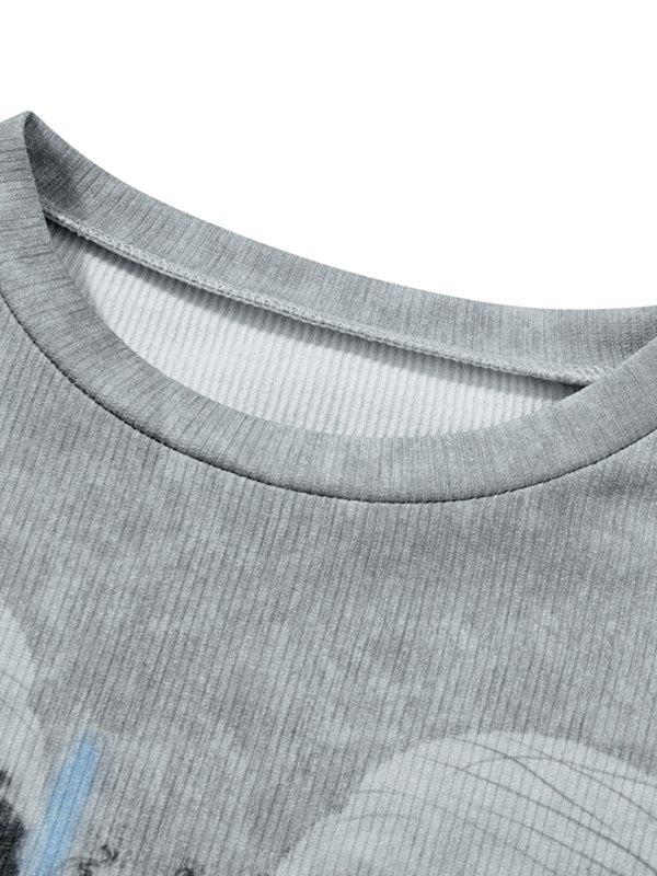 Cross Skull Printed Long Sleeve Top Product Image