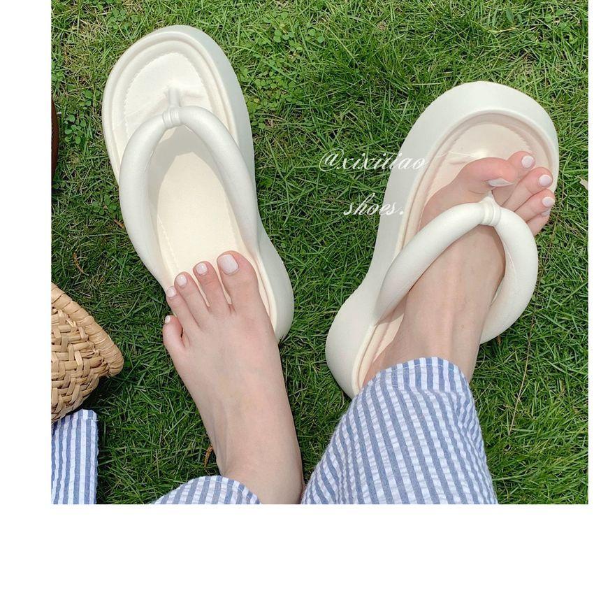 Platform Plain Flip Flops Product Image