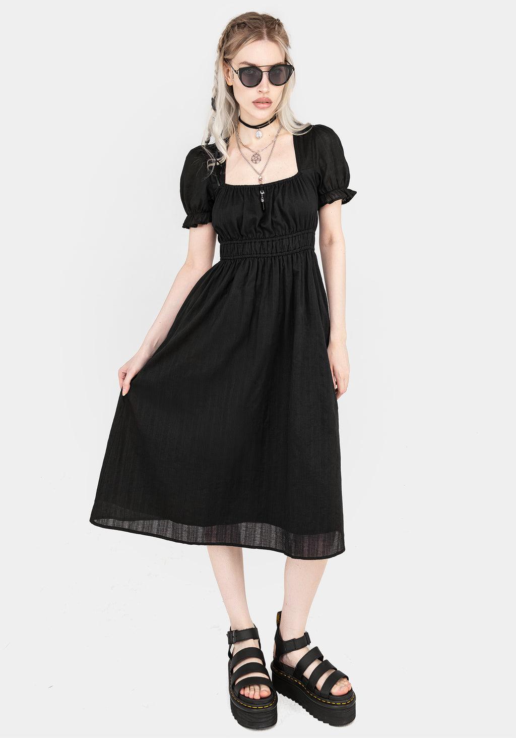 Obsidian Cotton Smock Midi Dress Product Image