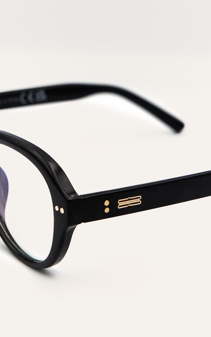 Black Round Aviator Blue Light Readers Product Image