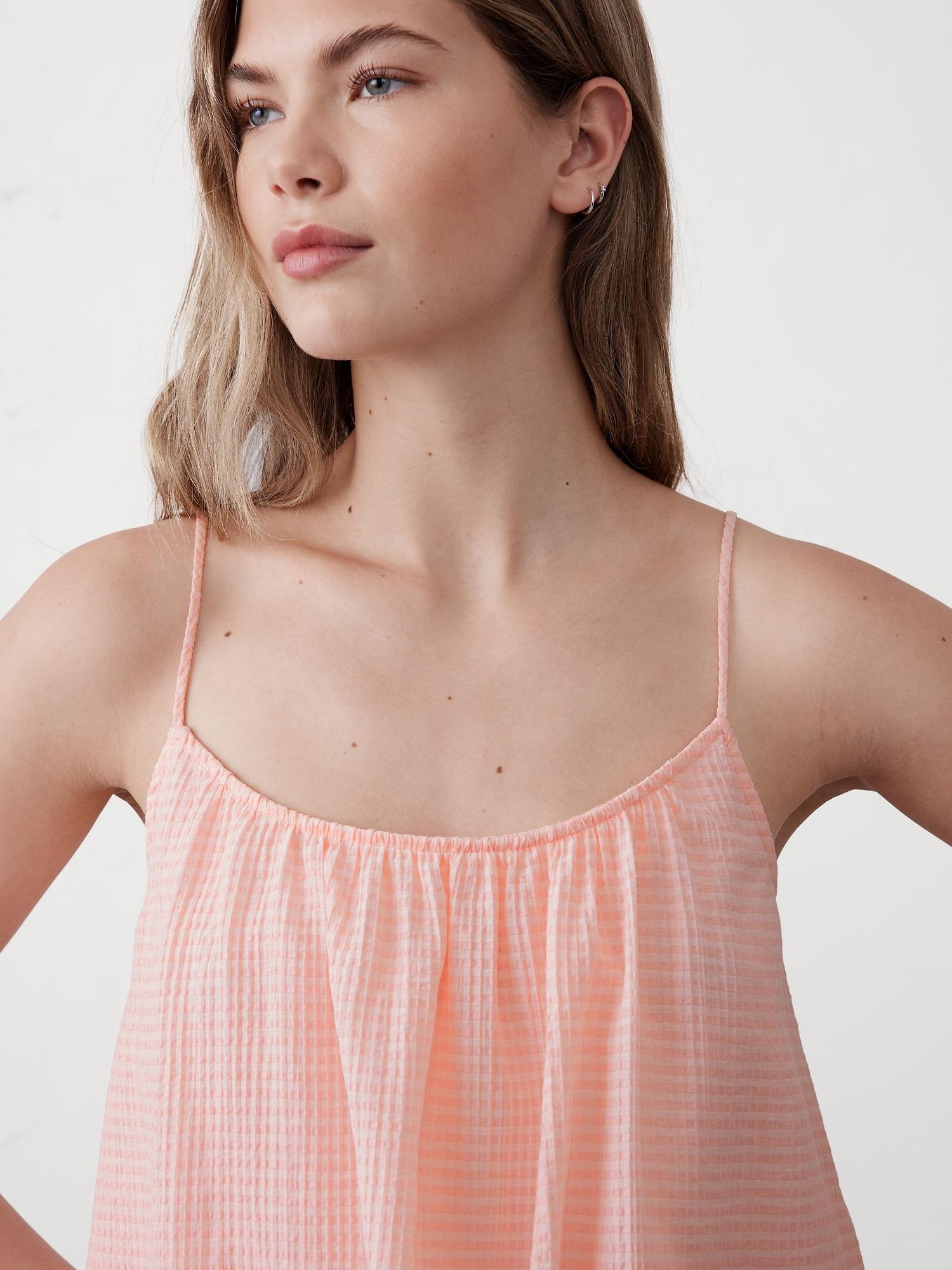 Seersucker Shirred-Neck Cami Product Image