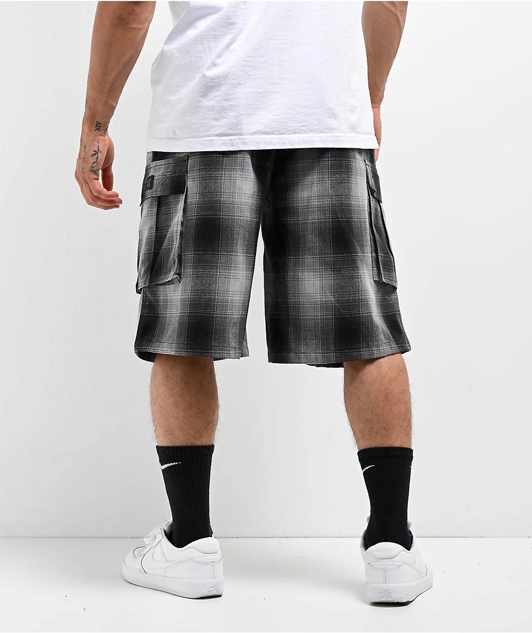 FB County Checker Grey Cargo Shorts Product Image